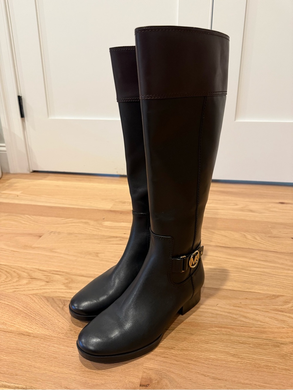 Michael Kors Black Leather Tall Riding Boots